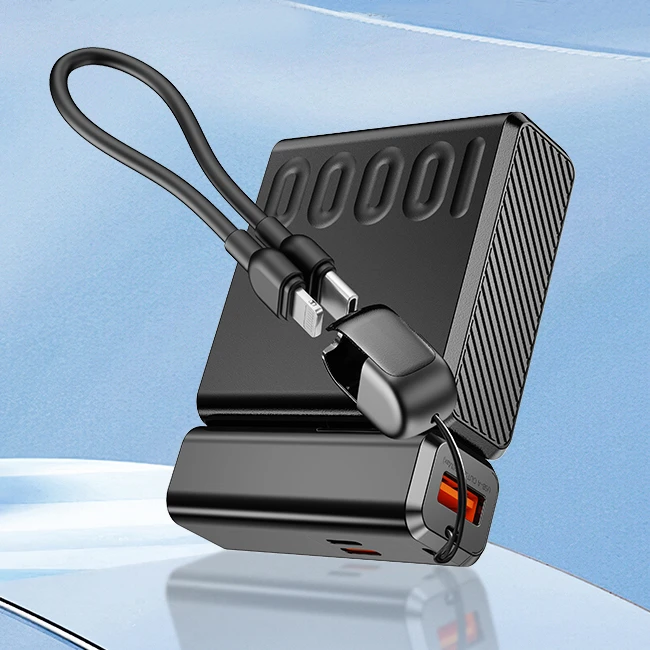 Power Bank With Retractable Cable high quality